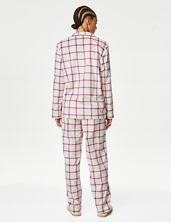 Καρό πιτζάμα από φλις ύφασμα