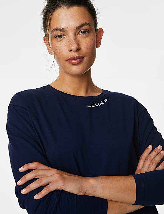 Set Piyama Kotak-Kotak Katun Murni