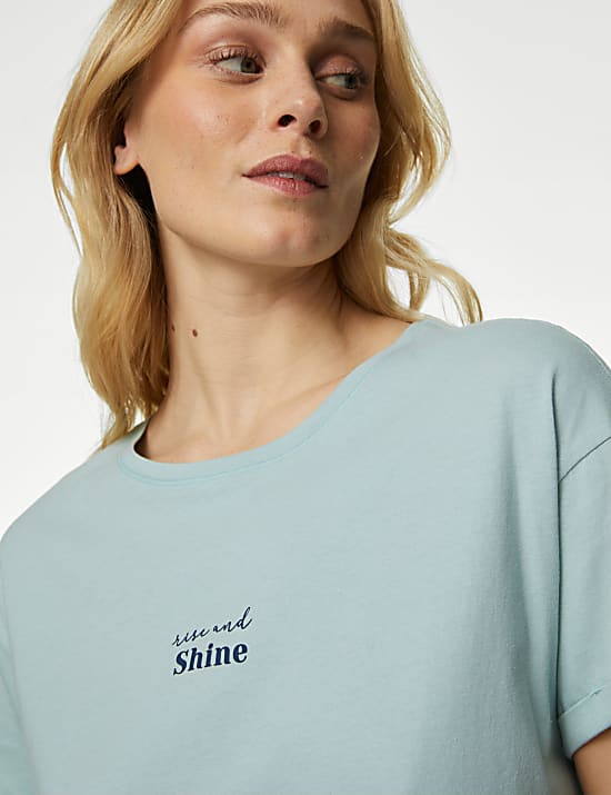 Cotton Rich Crop Leg Pyjama Set