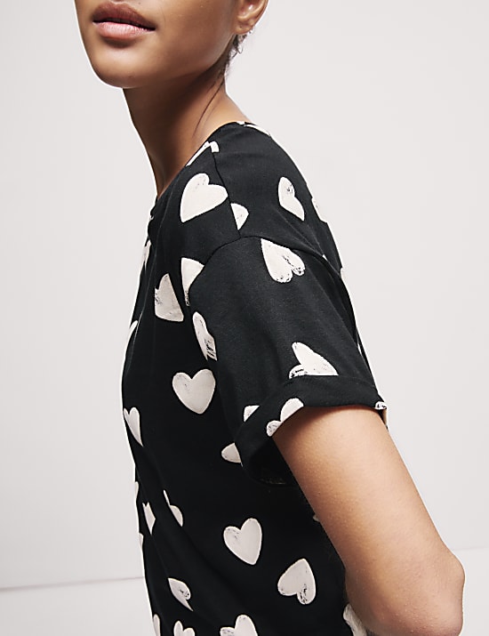 Pure Cotton Printed Cropped Pyjama Set