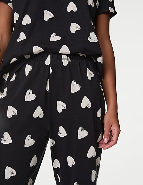 Pure Cotton Printed Cropped Pyjama Set