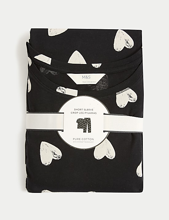 Pure Cotton Printed Cropped Pyjama Set