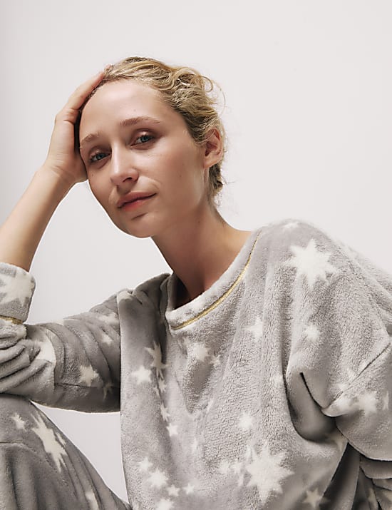 Σετ φλις εμπριμέ πιτζάμες