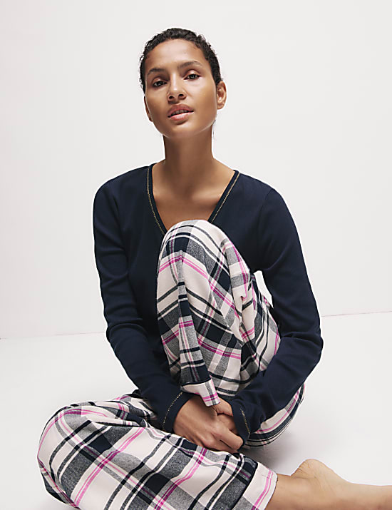 Εμπριμέ σετ πιτζάμες με υψηλή περιεκτικότητα σε βαμβάκι