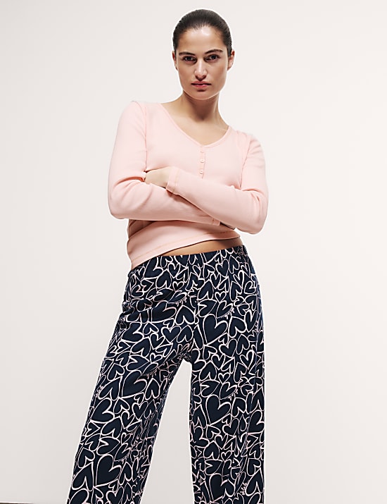 Set Piyama Bermotif Katun Murni