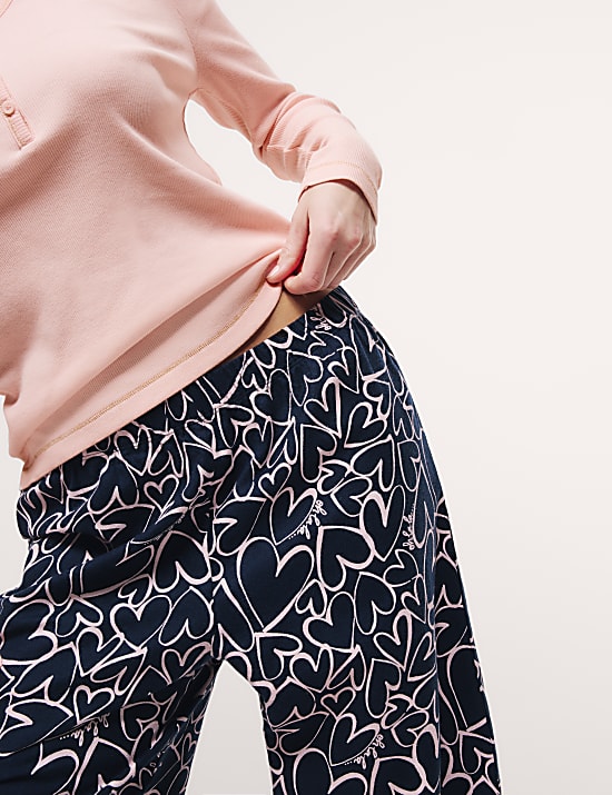 Set Piyama Bermotif Katun Murni