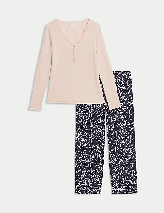 Set Piyama Bermotif Katun Murni