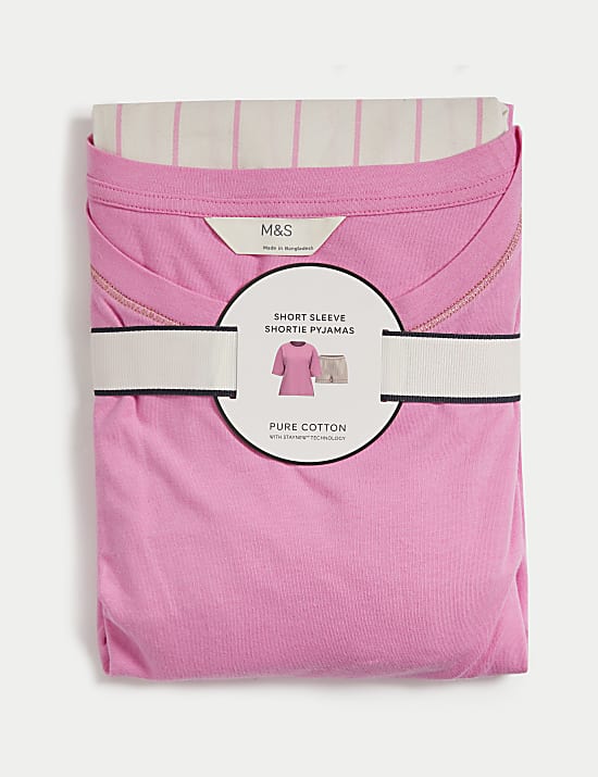 Kr&oacute;tki komplet w paski ze 100% bawełny