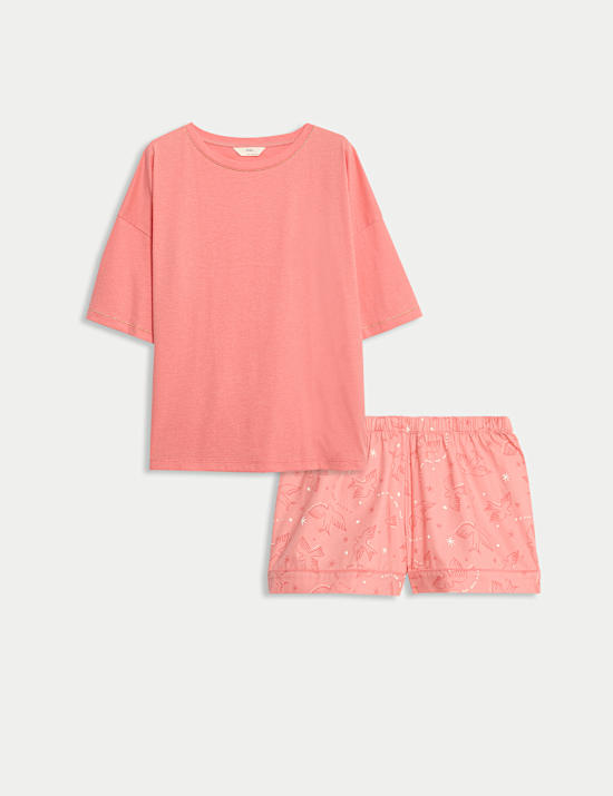 Ensemble shorty en coton avec imprimé