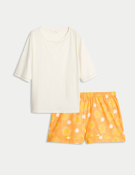 Σετ πιτζάμες με σορτς με print, με υψηλή περιεκτικότητα σε βαμβάκι