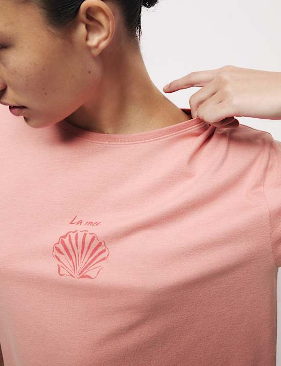 Cotton Rich Printed Cropped Pyjama Set