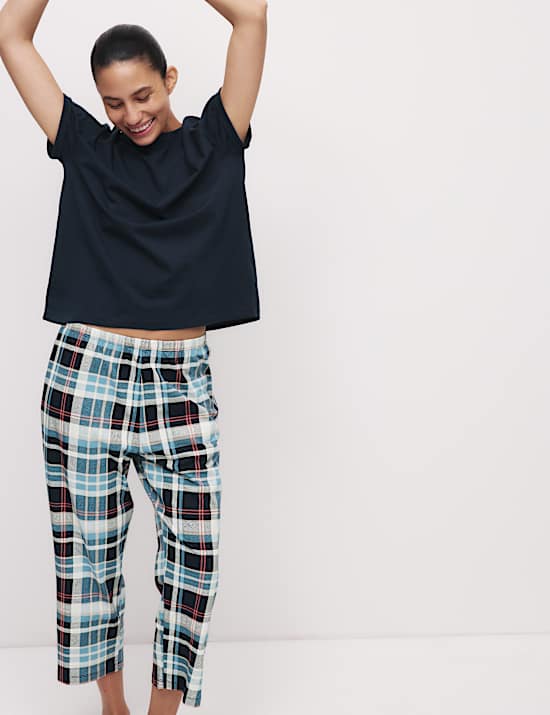 Cotton Rich Printed Cropped Pyjama Set