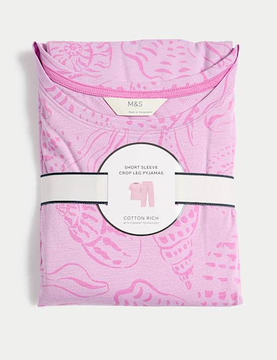 Cotton Rich Printed Cropped Pyjama Set