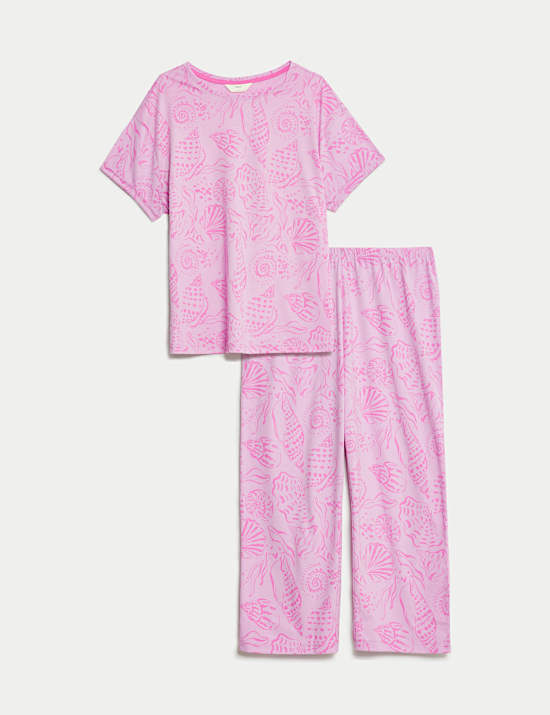 Cotton Rich Printed Cropped Pyjama Set
