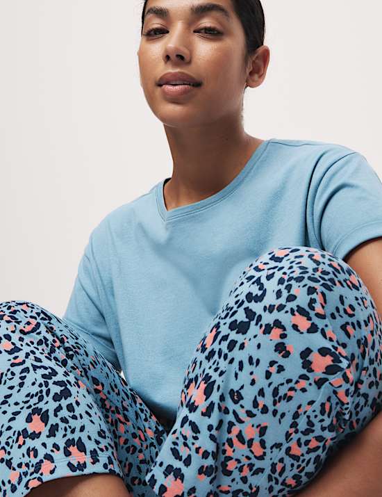 Pyjacourt en coton avec imprimé