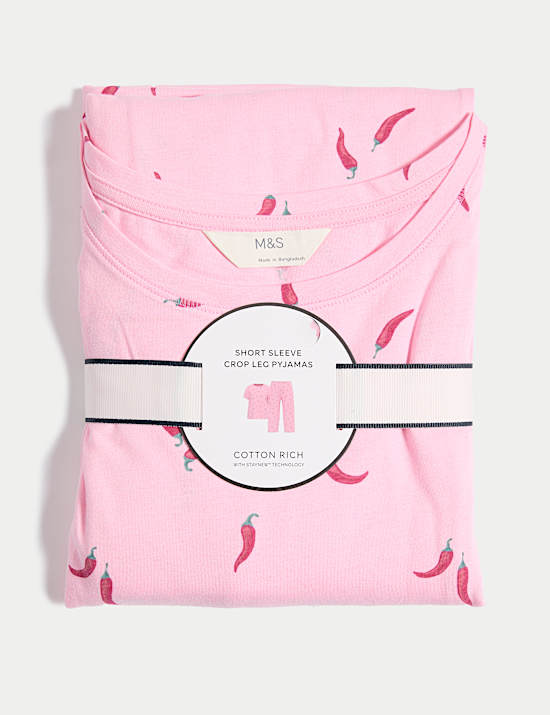 Cotton Rich Printed Cropped Pyjama Set