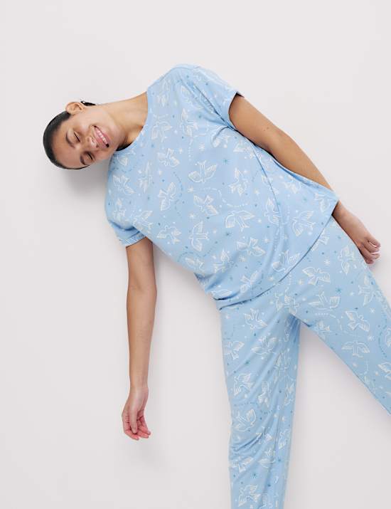 Cotton Rich Leaf Print Pyjama Set