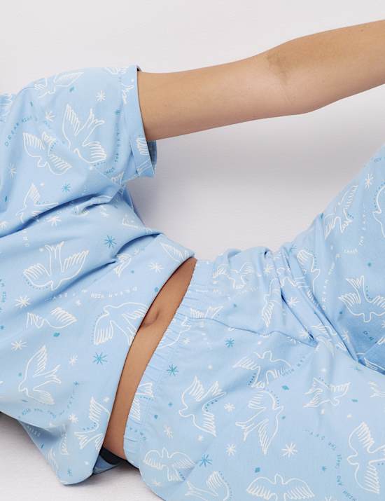 Cotton Rich Leaf Print Pyjama Set