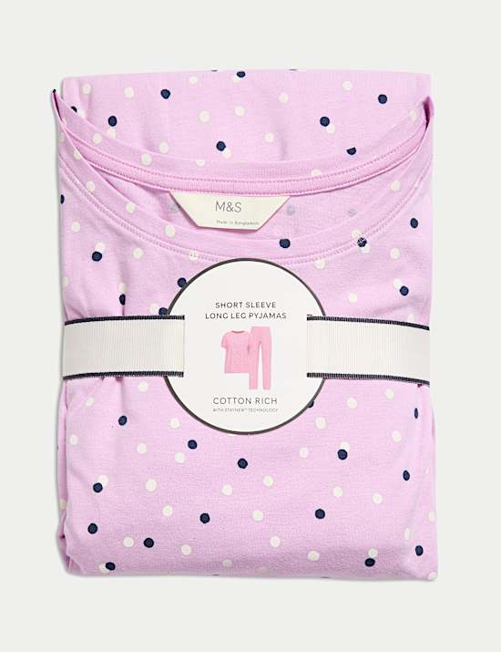 Cotton Rich Leaf Print Pyjama Set