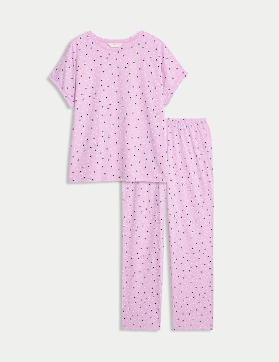 Cotton Rich Leaf Print Pyjama Set