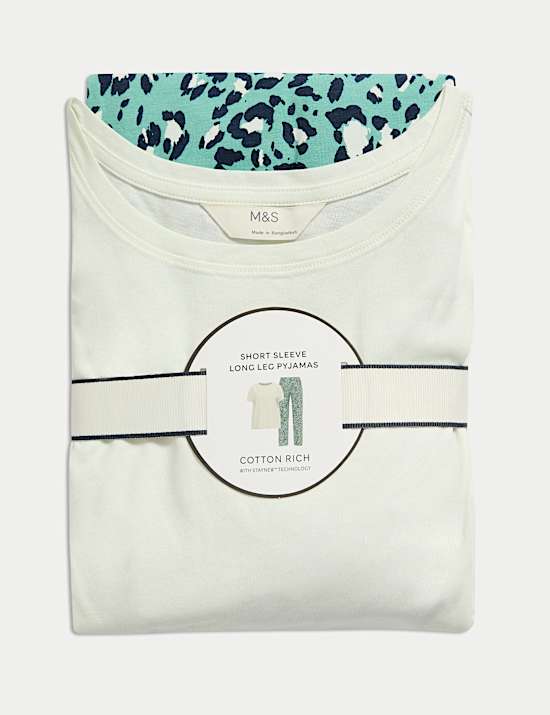 Cotton Rich Leaf Print Pyjama Set