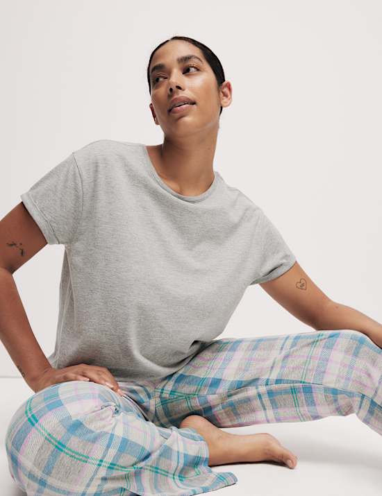 Cotton Rich Leaf Print Pyjama Set