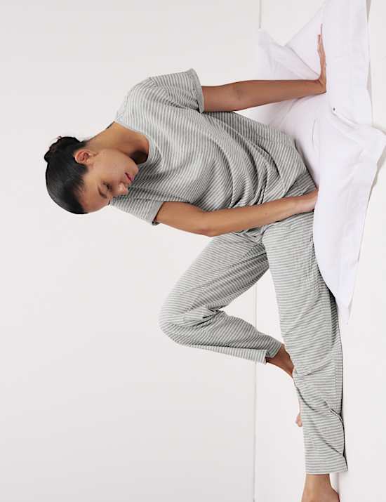 Cotton Rich Leaf Print Pyjama Set