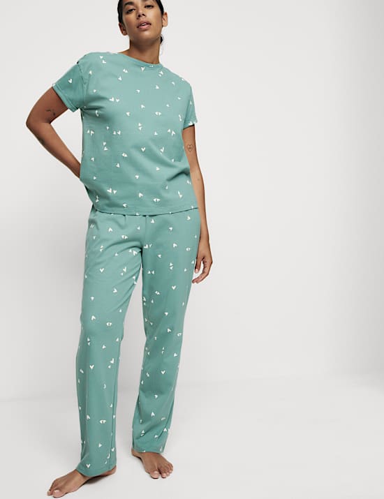 Εμπριμέ σετ πιτζάμες με υψηλή περιεκτικότητα σε βαμβάκι