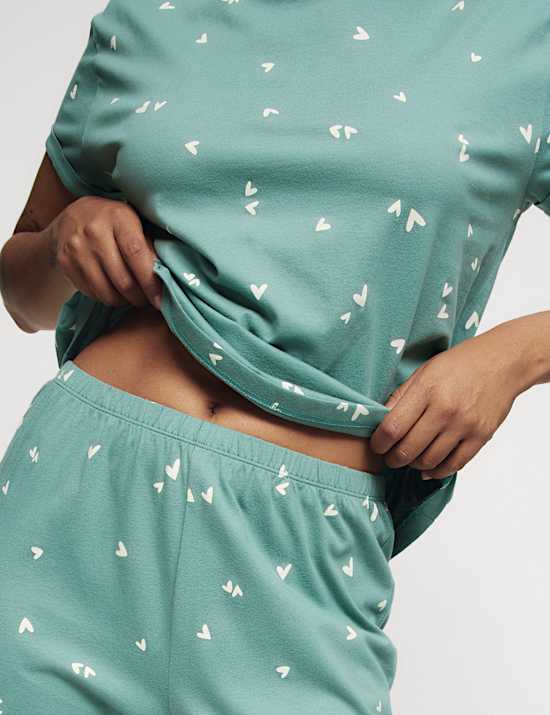 Εμπριμέ σετ πιτζάμες με υψηλή περιεκτικότητα σε βαμβάκι