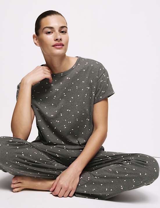 Cotton Rich Printed Pyjama Set