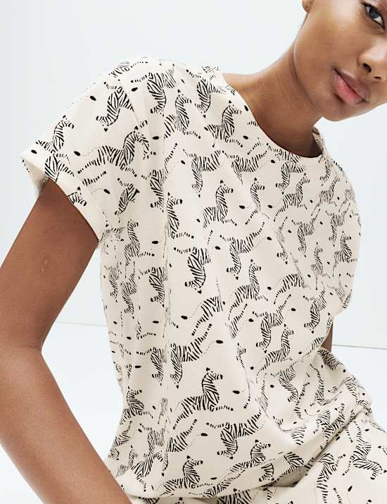 Cotton Rich Printed Pyjama Set