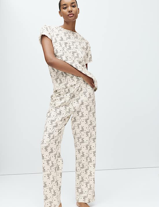 Cotton Rich Printed Pyjama Set