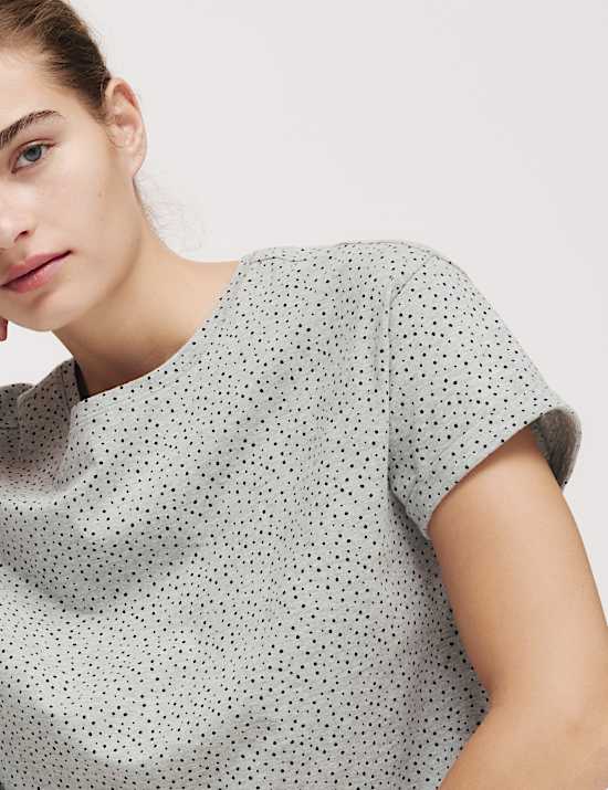 Cotton Rich Printed Cropped Pyjama Set