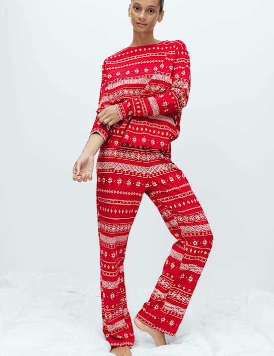 Ensemble pyjama 100 % coton avec imprim&eacute;