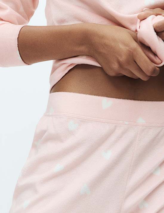 Pijama polar con estampado de estrellas y dobladillo con puño