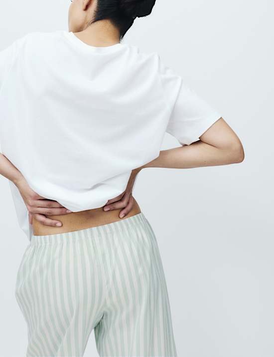 Pure Cotton Pyjama Set With Woven Bottoms