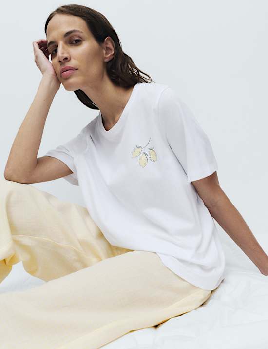 Pyjama 100 % coton avec bas tiss&eacute;