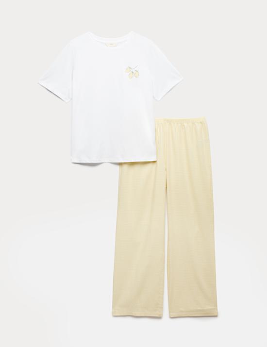 Pyjama 100 % coton avec bas tiss&eacute;