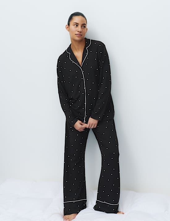 Soft Touch Printed Revere Pyjama Set