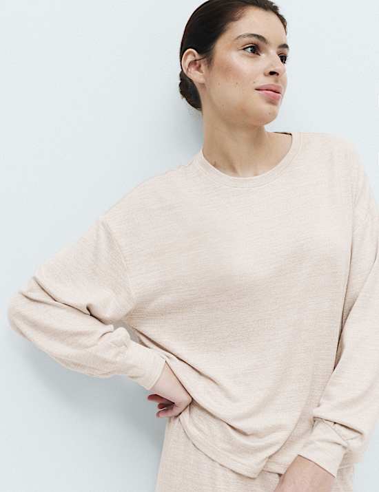 Cosy Knit Printed Cuffed Pyjama Set