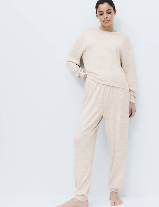 Cosy Knit Printed Cuffed Pyjama Set