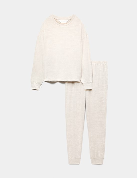 Cosy Knit Printed Cuffed Pyjama Set