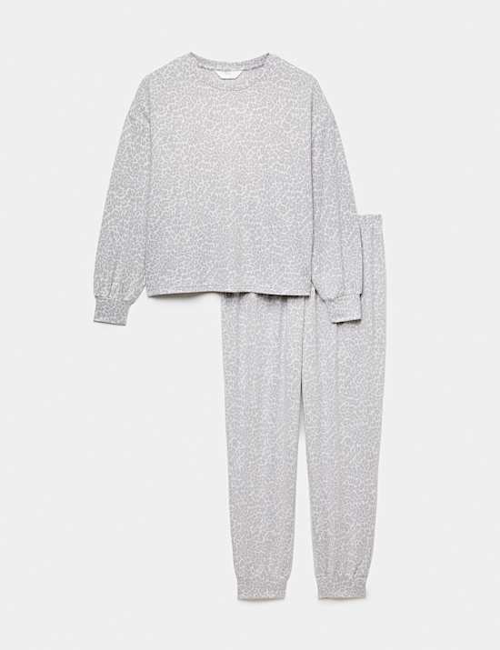 Cosy Knit Printed Cuffed Pyjama Set