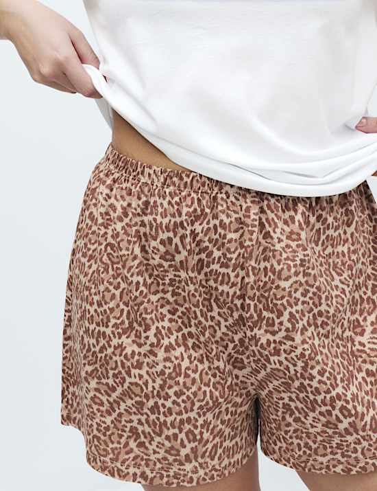 Ensemble shorty en coton avec imprim&eacute;