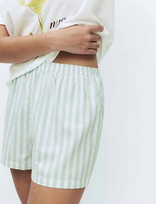 Ensemble shorty en coton avec imprim&eacute;