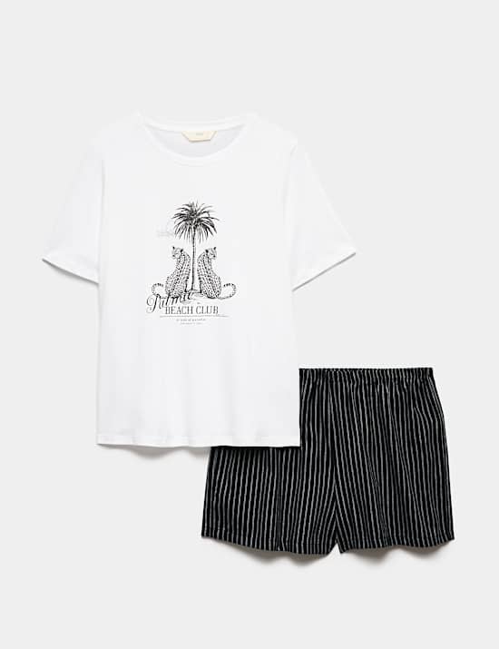 Cotton Rich Printed Shortie Set