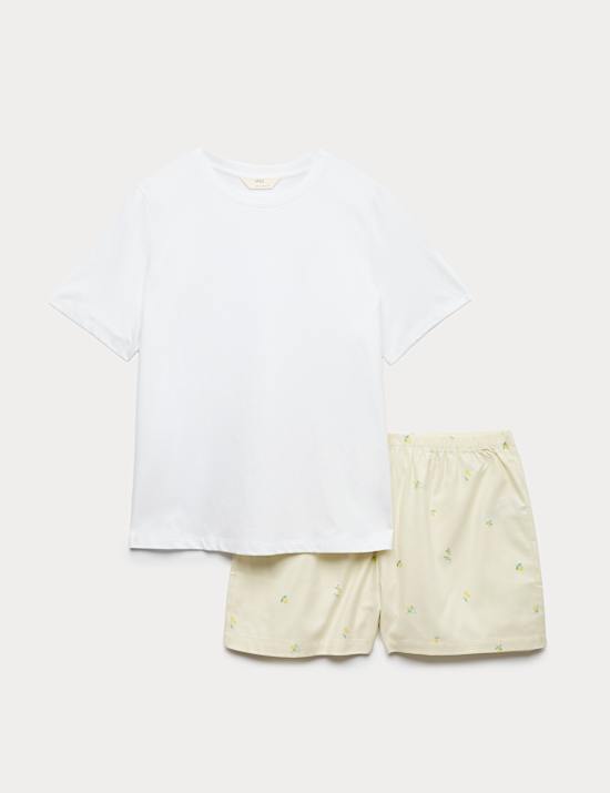 Korte, katoenrijke pyjama met print