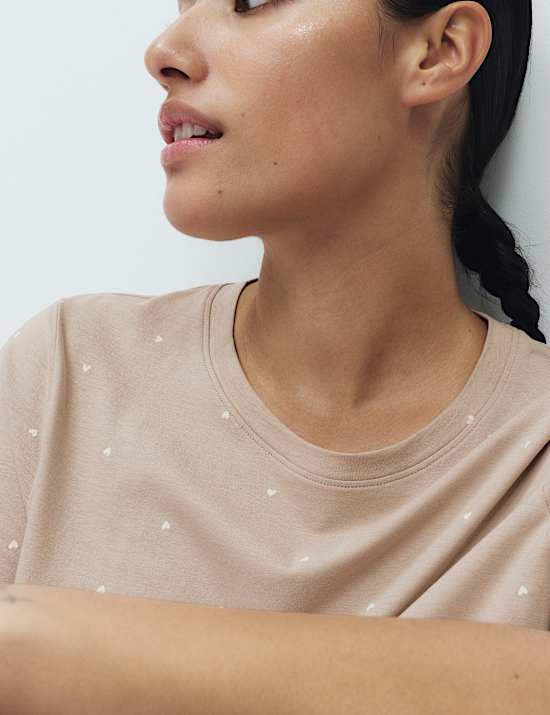 Pure Cotton Printed Cropped Pyjama Set