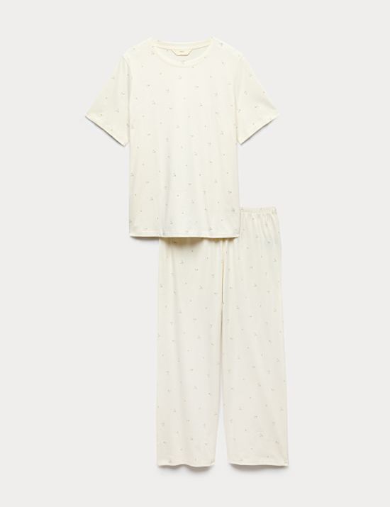 Korte pyjamaset van puur katoen met print