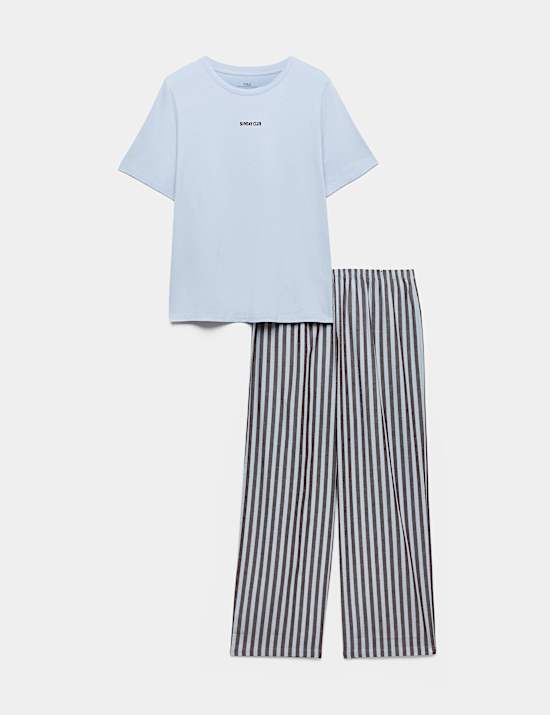 Conjunto de pijama de algod&oacute;n estampado